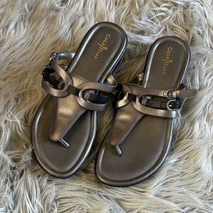 🌷🌷Cole Haan Women's Metallic Pewter Thong Sandals-8